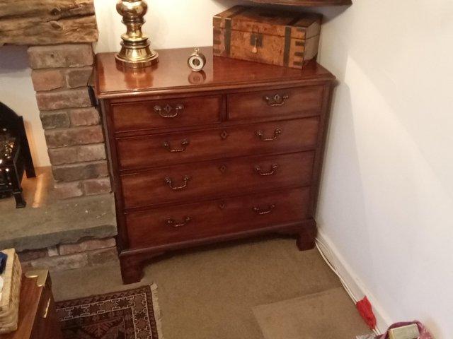 Preview of the first image of Antique mahogany chest of drawers excellent condition.