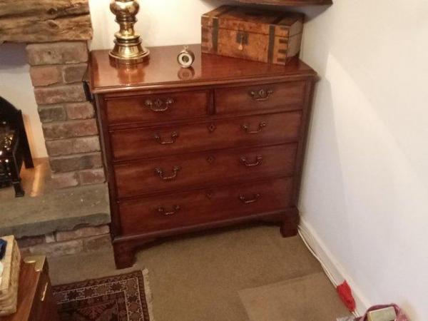 Image 1 of Antique mahogany chest of drawers excellent condition