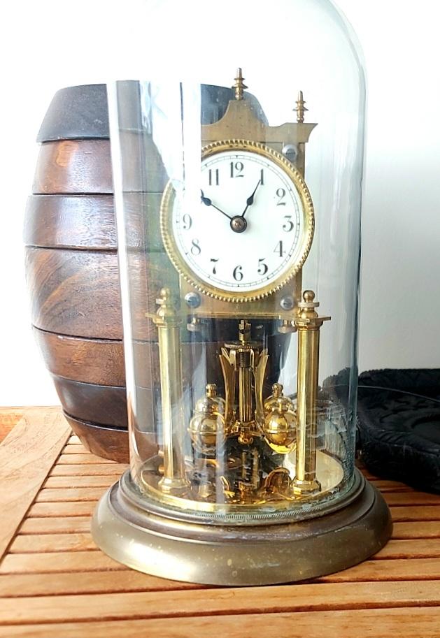 Preview of the first image of ANTIQUE 400 DAY ANNIVERSARY CLOCK WORKING ORDER.