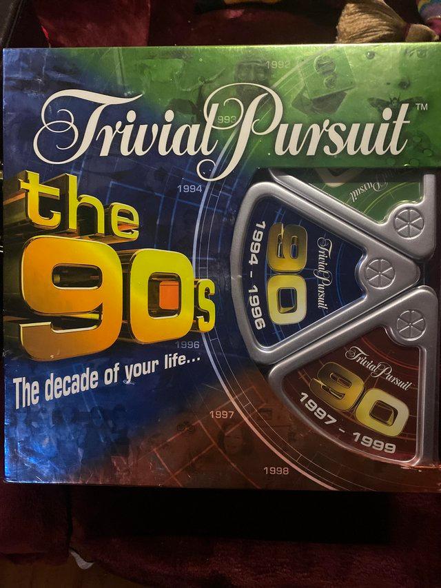 Preview of the first image of Trivial pursuit the 90’s edition sealed and never used.