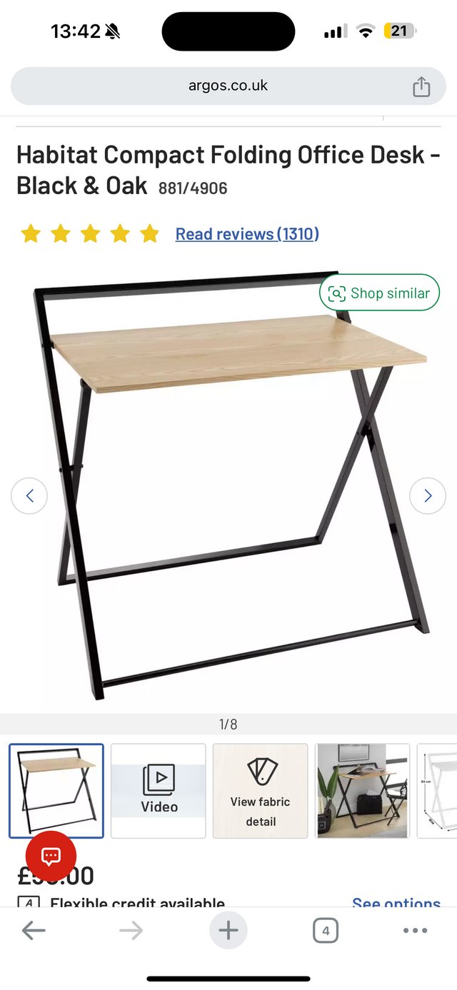 Preview of the first image of Argos Foldaway Desk - Brand new never used.