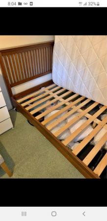 Image 1 of John Lewis oak Dark wood double bed frame