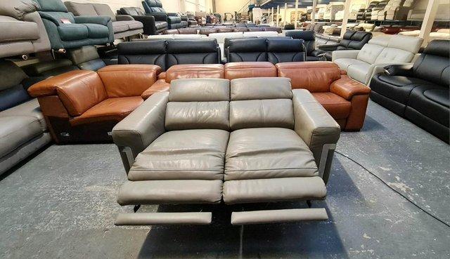 Image 3 of Moreno grey leather electric recliner 2 seater sofa