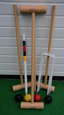 Image 3 of Croquet Set for four players . Half size .