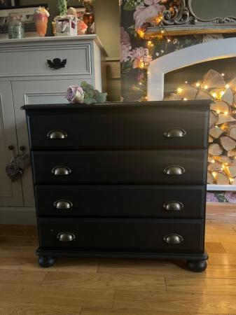 Image 1 of Black Chest of Drawers Refurbished.