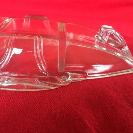 Image 2 of Vintage? Heavy, clear glass 3 sections nibbles/snacks dish.
