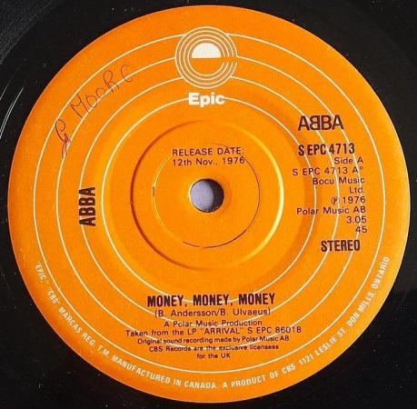 Image 1 of Abba ‘Money, Money, Money' 1976 UK Promo 7" single. EX/VG+