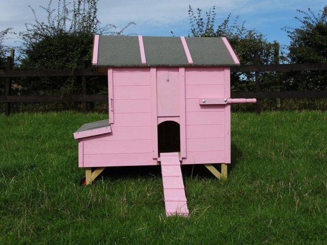 Preview of the first image of Hand Build Mobile Timber Hen house, Conteporary Colours.