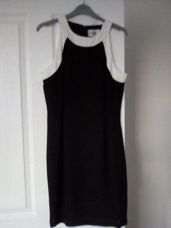 Image 1 of Ladies Black/White Trim Dress (Wallis)