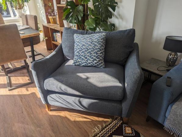 Image 1 of Oak Furnitureland Dalby Loveseat Sofa Denim Fabric