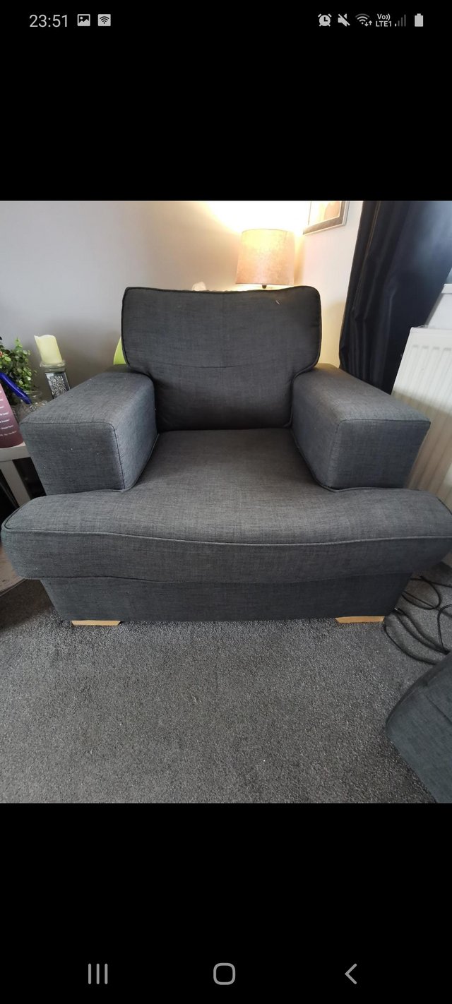 Preview of the first image of Grey sofa good condition.