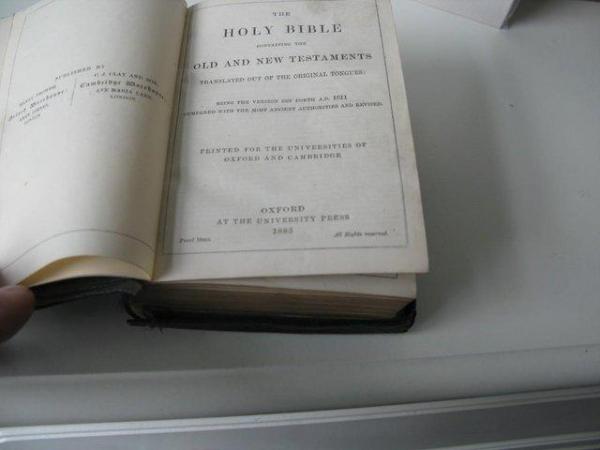 Image 3 of antique Bible 1885 little used