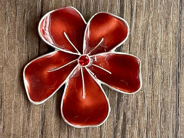 Preview of the first image of Beautiful red flower Avon jewellery set.