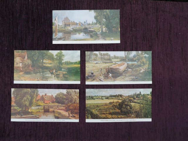 Preview of the first image of Vintage Postcard Set of Suffolk Constable Landscapes.