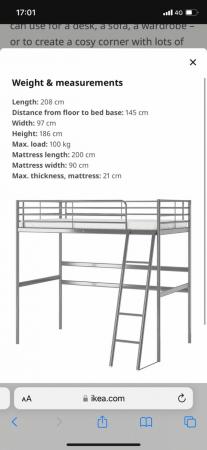 Image 1 of IKEA Svarta Bunk Bed frame - used - Collection Only