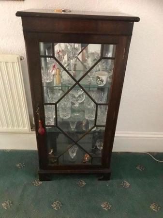 Image 1 of Mahogany glass fronted and sided display cabinet