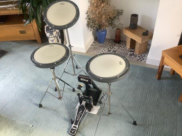 Preview of the first image of Remo practice pad drum kit. Good condition..