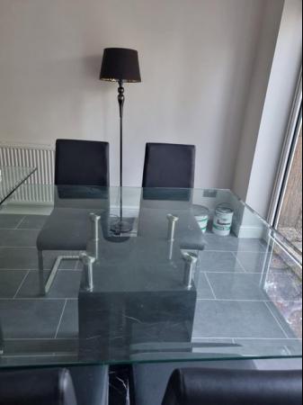 Image 3 of GLASS SQUARE DINING TABLE