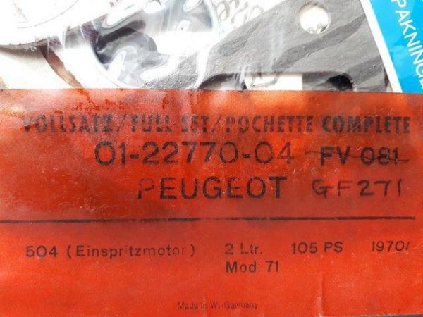 Image 3 of PEUGEOT 504 2Ltr 105PS Injection Engine Mod.71 Gasket Set