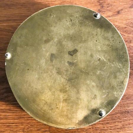 Image 3 of Old brass wine bottle coaster – heavy, upcycled/repurposed.