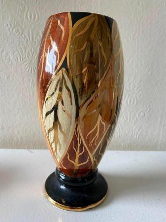 Image 3 of Vintage Oldcourt Ware vase Hand painted and gilded