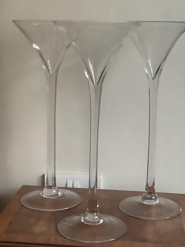 Preview of the first image of 3 oversized martini glasses for wedding/classic event 40cm.