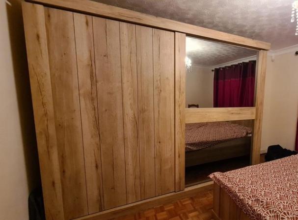 Image 3 of Double bed with wardrobe and 2 side tables - Accepting offer