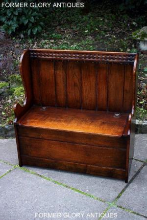 Image 6 of A TITCHMARSH AND GOODWIN OAK BENCH BOX SETTLE PEW ARMCHAIR