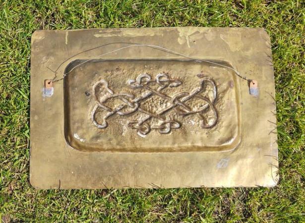 Image 3 of Arts & Crafts Repousse Hand Beaten Brass Tray