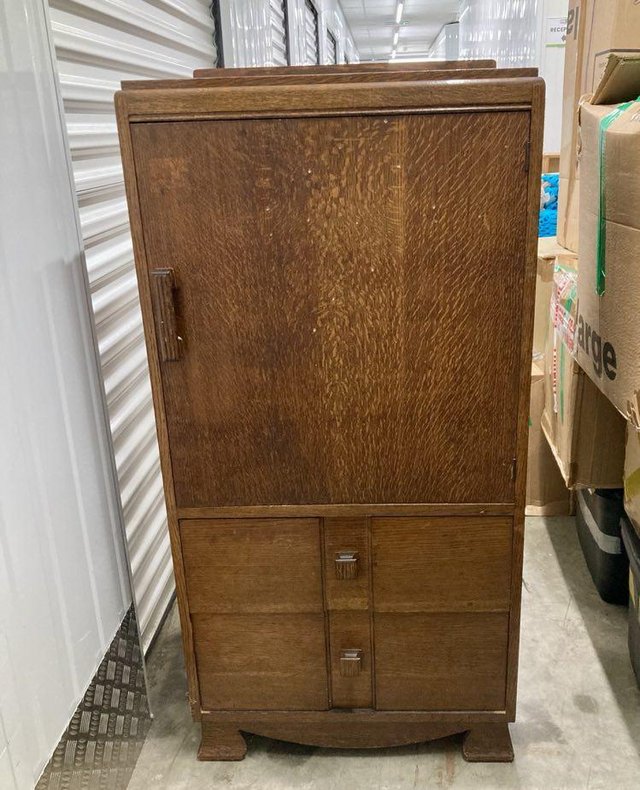 Preview of the first image of 1930s vintage solid wood Tallboy.