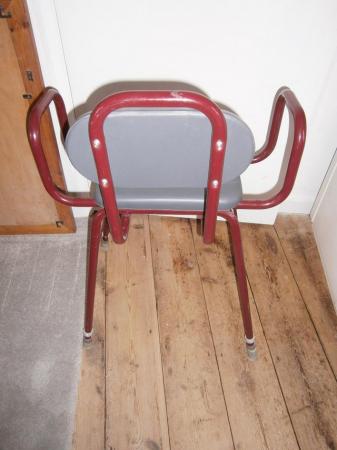 Image 2 of Perching stool with a padded seat & tubular steel frame