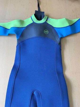 Image 1 of NEW WETSUIT with Long Sleeves - fits 5-6 yrs Blue & Lime