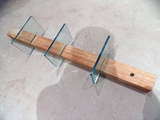 Preview of the first image of 3 TIER GLASS FLOATING SHELF (WALL MOUNTABLE).