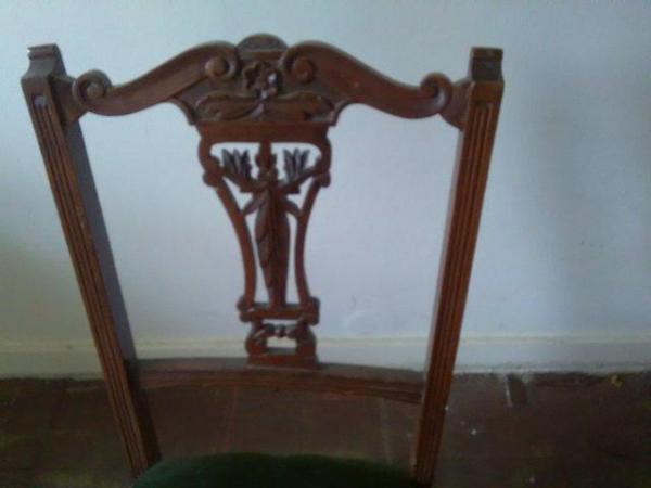 Image 2 of Pair of vintage reupholstered chairs