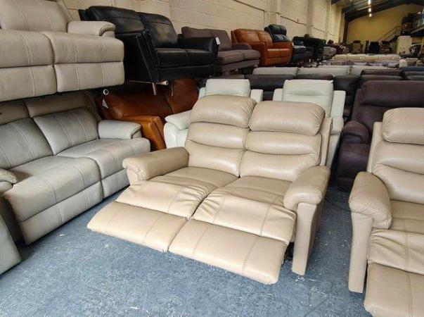 Image 4 of La-z-boy Tulsa cream leather electric 3+2 seater sofas