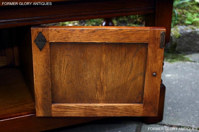 Image 83 of OLD CHARM LIGHT OAK LONG WINE COFFEE TABLE CABINET TV STAND