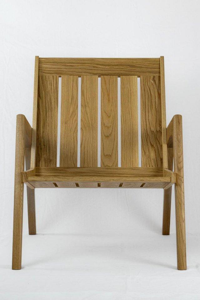 Preview of the first image of Mid-century Lounge Chair Solid Oak.