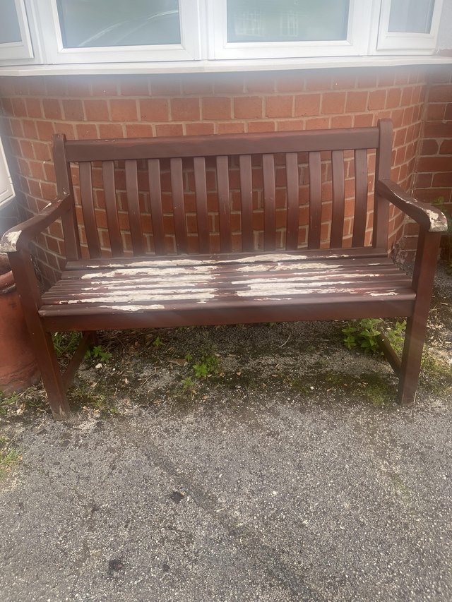 Preview of the first image of Old wooden bench in need of some TLC.