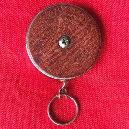 Image 1 of Metal retractable key chain, with waisband clip.