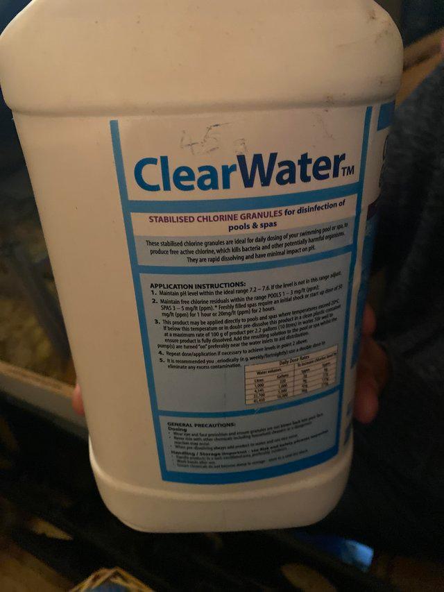 Preview of the first image of 5kg Clearwater chlorine granules.