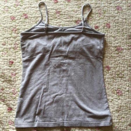 Image 2 of SzS GAP Grey Marl Stretch Cotton Cami, Built In Bra Support