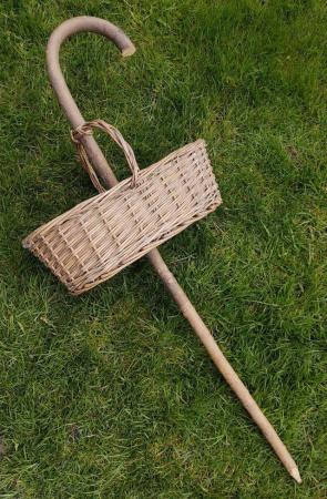 Image 3 of Handmade Walking Stick With A Basket