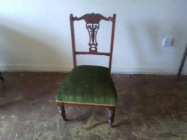Image 3 of Pair of vintage reupholstered chairs