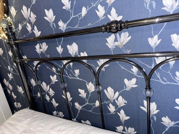 Image 4 of King size headboard nickel and crystal