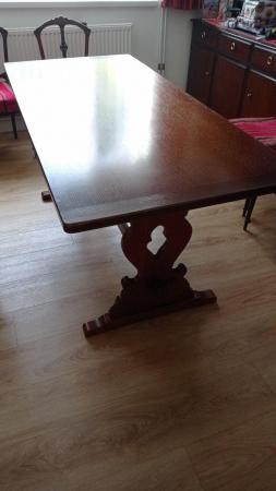 Image 2 of Refectory style dining table, approx 167 X 78 cms