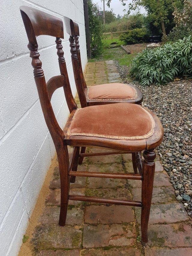 Preview of the first image of Two vintage hall/bedroom chairs.
