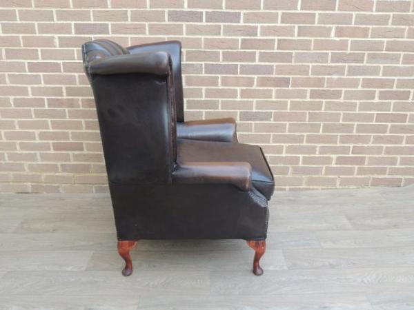 Image 5 of Queen Anne Golden Brown Armchair Chesterfield (UK Delivery)