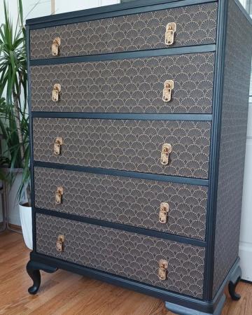 Image 1 of Vintage Updated 5 Drawer Chest