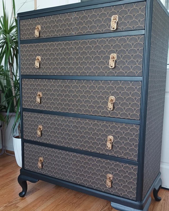 Preview of the first image of Vintage Updated 5 Drawer Chest.