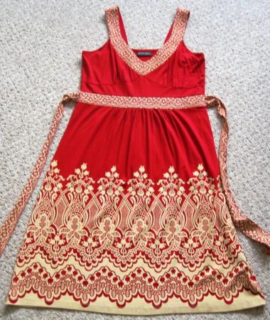 Image 1 of NEW Red and cream sleeveless Dress by Principles, size 12.
